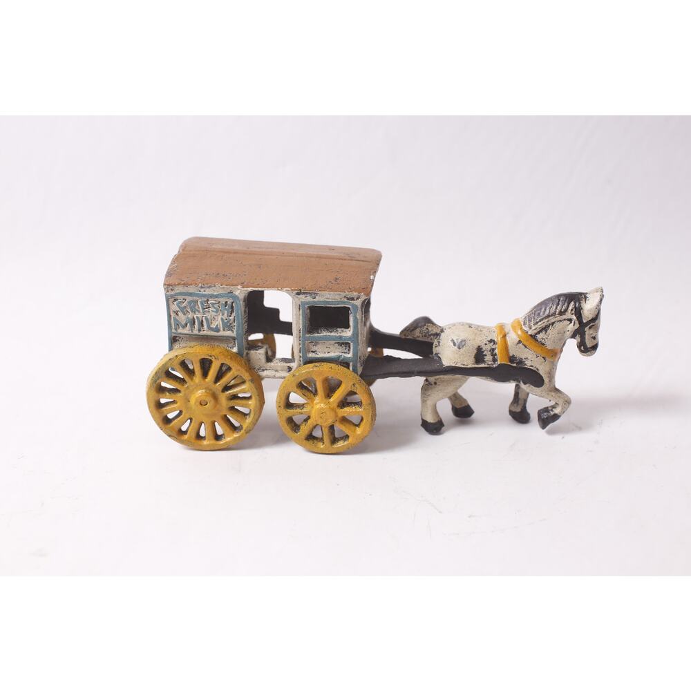 Antique Cast Iron Fresh Milk Wagon Collectible Retro Toy ~ 260413-WH 1064